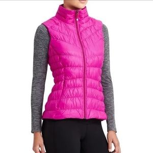 Athleta Downalicious Goose Down Puffer Vest Jacket Full Zip Quilted